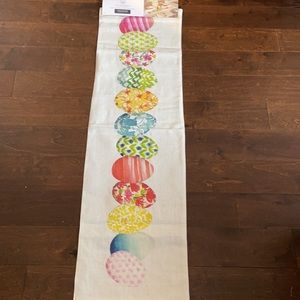 The Farmhouse by Rachel Ashwell Easter Eggs Table Runner Colorful Linen 14”x48”